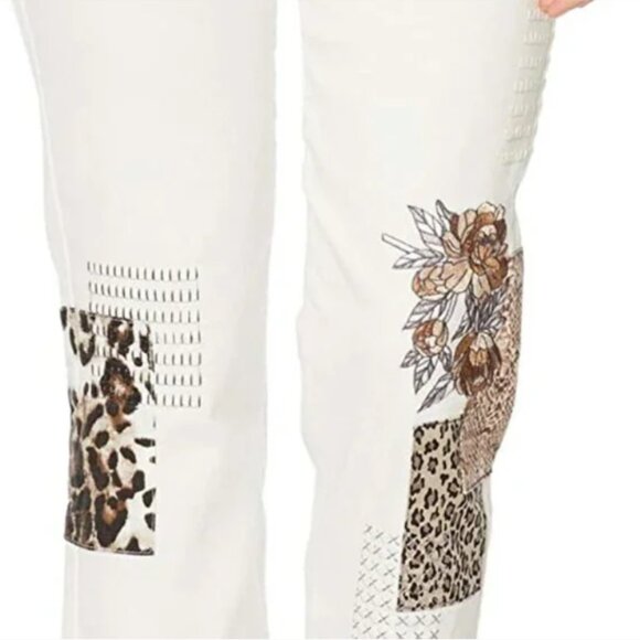 DG2‎ Diane Gilman White Embroidered Denim Capri Cropped Jeans Size: 20W - Picture 1 of 14